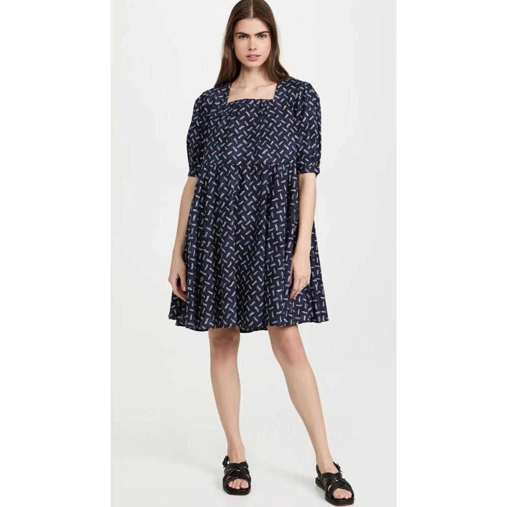Merlette Eemnes Mini Dress Batik Printed Puff Sleeve Cotton Oversized M 259833